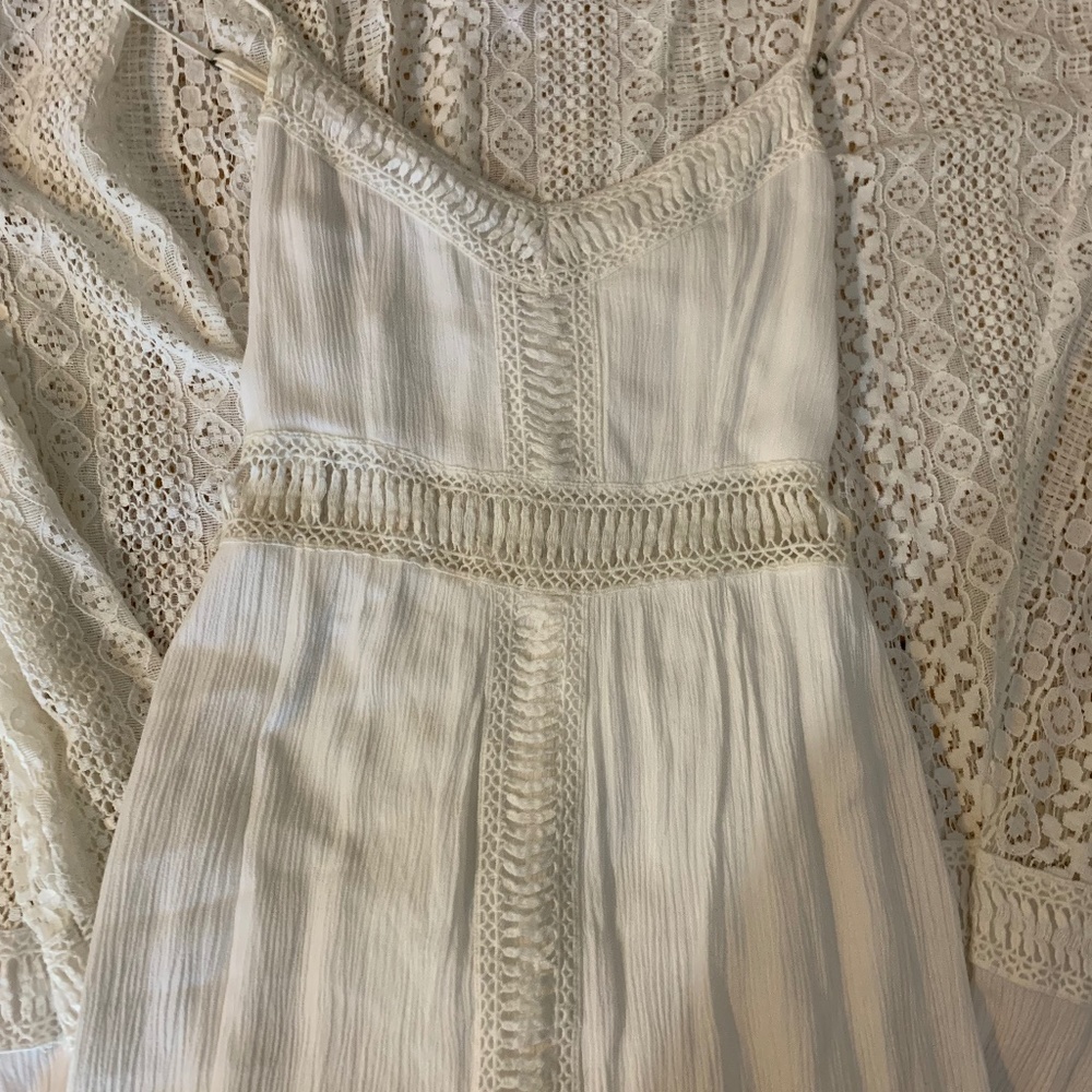 Abercrombie & Fitch white crochet maxi dress xs